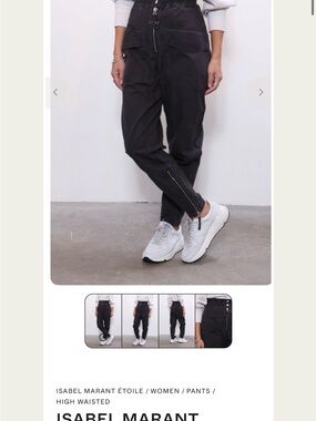 Isabel Marant Black Cargo Trousers with Ankle Zips